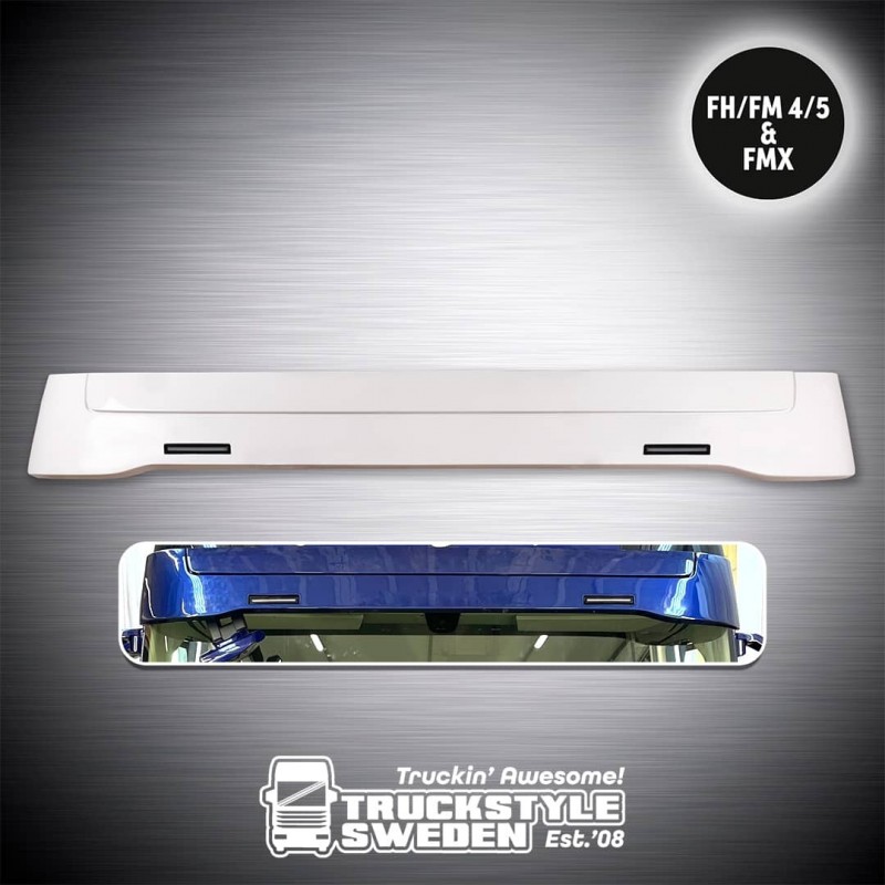 Visière Volvo FH5 FH4 FMX et FM hauteur 315mm découpe 2 veilleuses Visière Volvo FH5 FH4 FMX et FM hauteur 315mm découpe 2 veilleuses