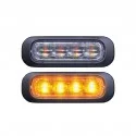 Feu Flash orange 4 LED 12-24 volts lentille claire Dark Knight