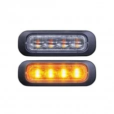 Feu Flash orange 4 LED 12-24 volts lentille claire Dark Knight