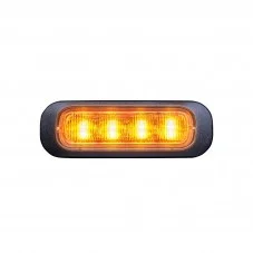 Feu Flash orange 4 LED 12-24 volts lentille claire Dark Knight