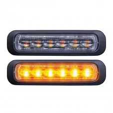 Feu Flash orange 6 LED 12-24 volts lentille claire Dark Knight