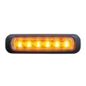 Feu Flash orange 6 LED 12-24 volts lentille claire Dark Knight