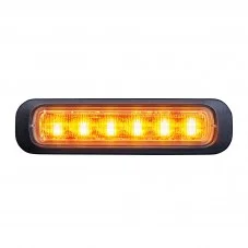 Feu Flash orange 6 LED 12-24 volts lentille claire Dark Knight