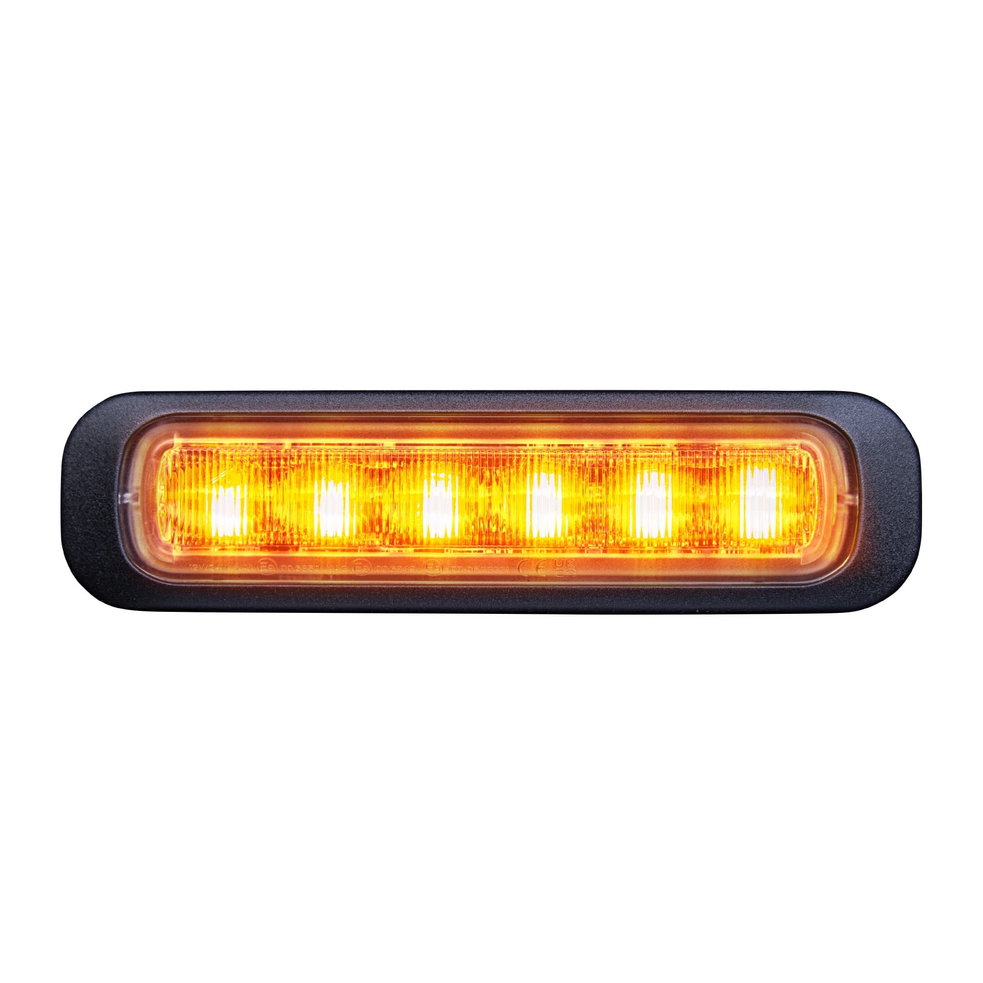 Feu Flash orange 6 LED 12-24 volts lentille claire Dark Knight E-Ap