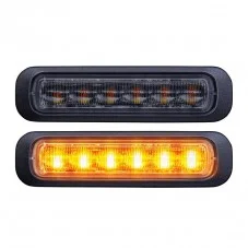 Feu Flash orange 6 LED 12-24 volts lentille sombre Dark Knight