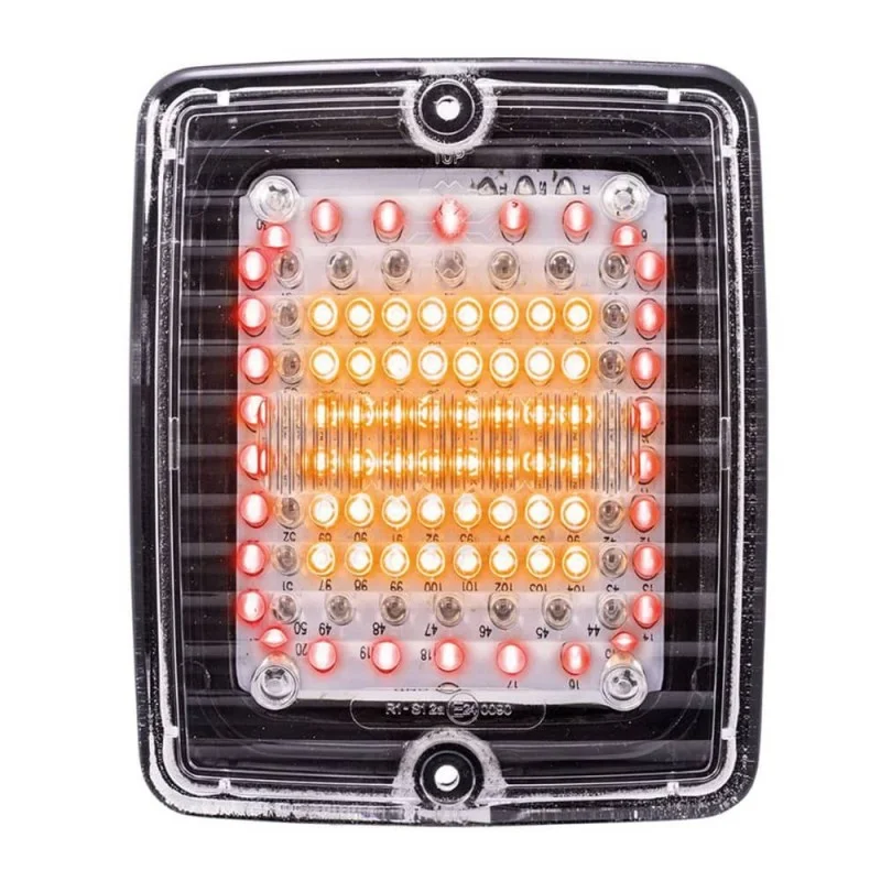 Feu arrière carré IZE LED pour Camion avec veilleuse, Stop et clignotant