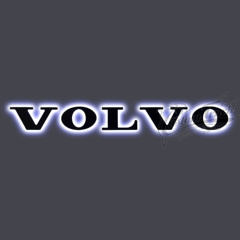 Logo noir Volvo lumineux LED pour calandre 24V blanc ou orange