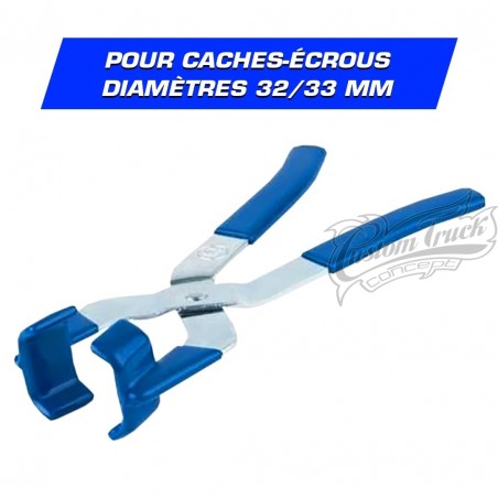 Pince bleue de Cache-écrou inox diamètre 32 et 33 mm