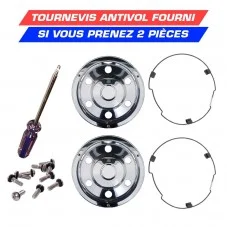 Enjoliveur arrière camion 17,5 inox Classic avec vis et anneau de montage lock ring