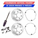 Enjoliveur avant Camion 17,5 inox Custom avec vis et anneau de montage lock ring