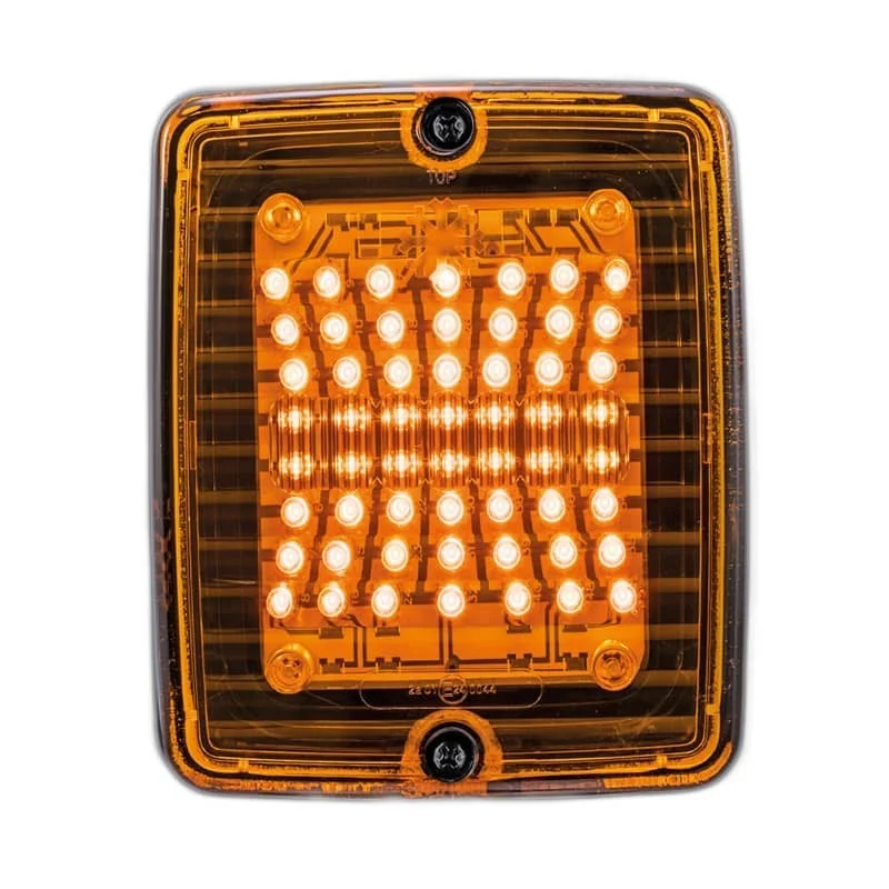 Feu arrière Carré clignotant IZE LED 24 Volts orange pour Camion