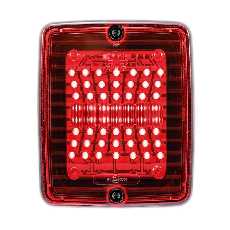 Feu arrière Carré Recul et Stop IZE LED 24 Volts rouge pour Camion