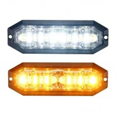 Feu Flash 12 LEDs à éclats12-24 volts extra plat orange et blanc