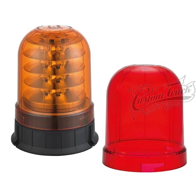 Gyrophare LEDs 12-24 Volts 3 étages avec Cabochon Rouge Hauteur 183 mm