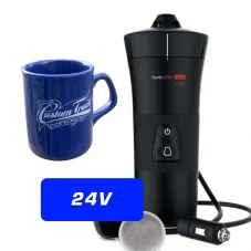 Pack Cafetière 24v pour Camion Handcoffee Truck à dosettes souples Senseo avec Mug Custom Truck Concept