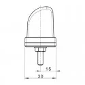 Feu LED cabochon rouge 12-24v position arrière et plaque d'immatriculation schéma dimensions vue de profil