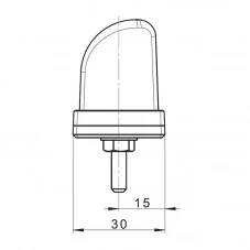 Feu LED cabochon rouge 12-24v position arrière et plaque d'immatriculation schéma dimensions vue de profil