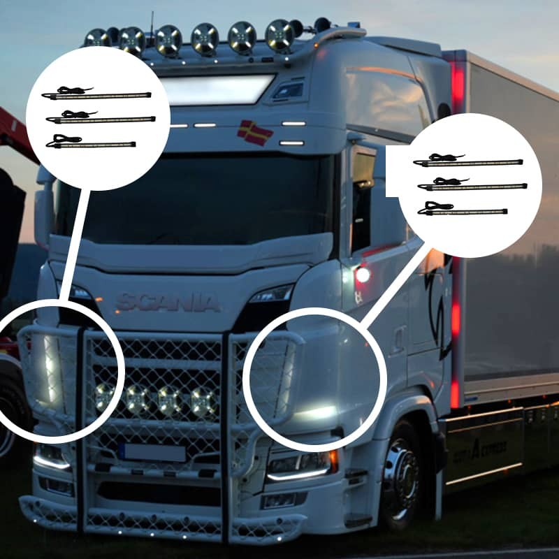 Baguette Auto-Adhésif LED SMD12 Ou 24 Volt Voiture Camion Trucker Éclairage