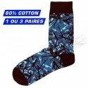 Chaussettes en Tissu Danois bleu