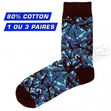 Chaussettes en Tissu Danois bleu