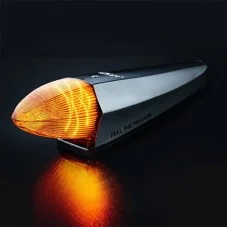 Feu orange type Torpedo chromé LEDs position et clignotant 10-32 Volts Silver Arrow