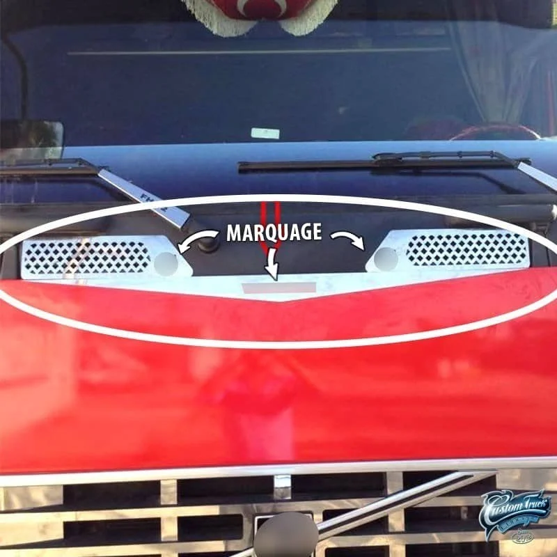 Grille inox pour aération Volvo FH2 FH3 pyramidale