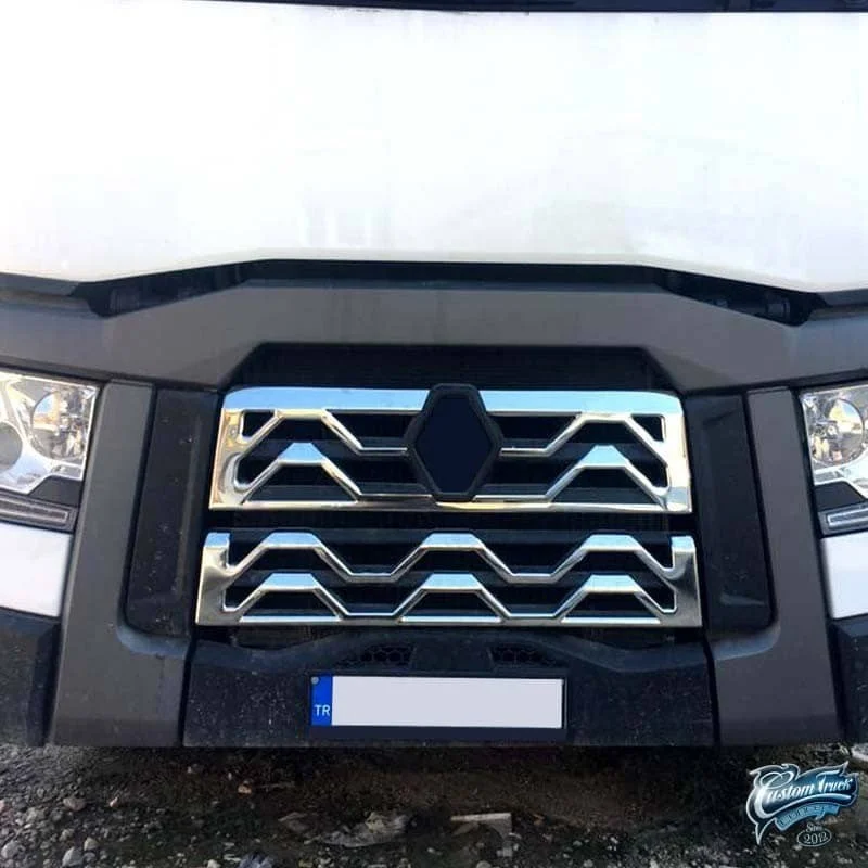 Grille de calandre inox Renault T en 2 pièces