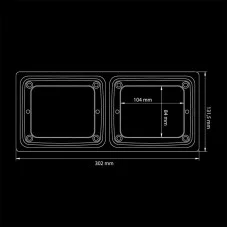 Dimensions Double Support de Feux arrières horizontal Strands IZE LED pour Camion