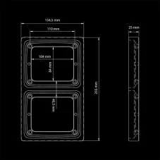 Dimensions Double Support de Feux arrières vertical Strands IZE LED pour Camion