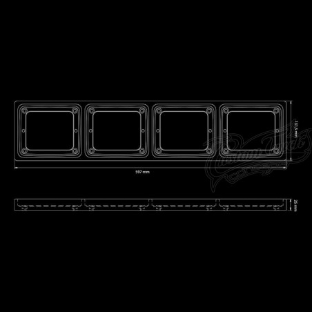 Dimensions 4 Supports de Feux arrières Strands IZE LED pour Camion