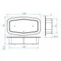 Dimensions support pour Feu Double Ampoule à encastrer profondeur 32mm