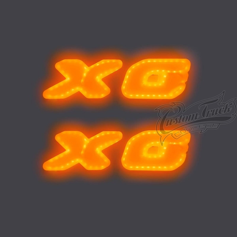 Deux Bases lumineuses pour logo DAF XG LED Orange éclairage compatible
