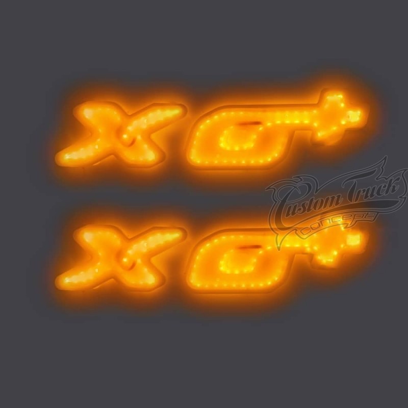 Deux Bases lumineuses pour logo DAF XG+ Plus LED Orange éclairage compatible