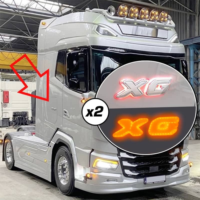 Deux Bases lumineuses pour logo camion DAF XG LED Orange éclairage compatible