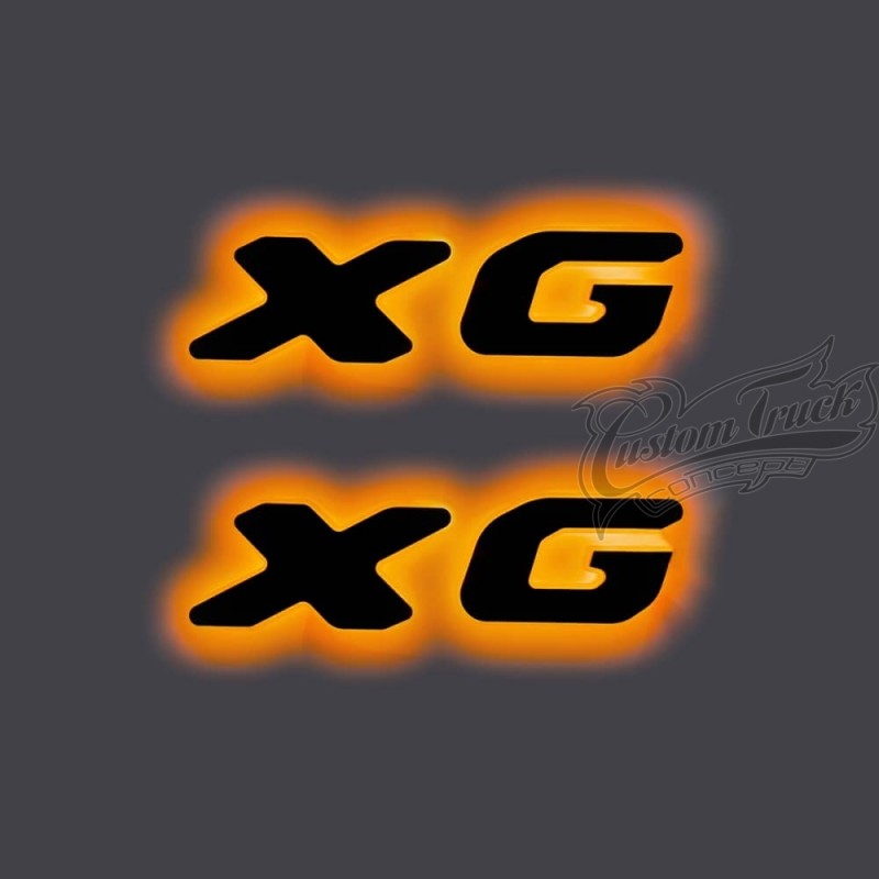 Deux Logos 3D noirs LED orange pour DAF XG éclairage compatible