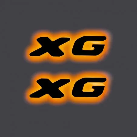 Deux Logos 3D noirs LED orange pour DAF XG éclairage compatible