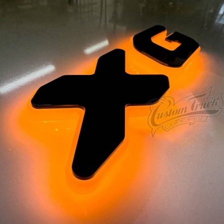 Equipement Deux Logos 3D noirs LED orange pour DAF XG éclairage compatible