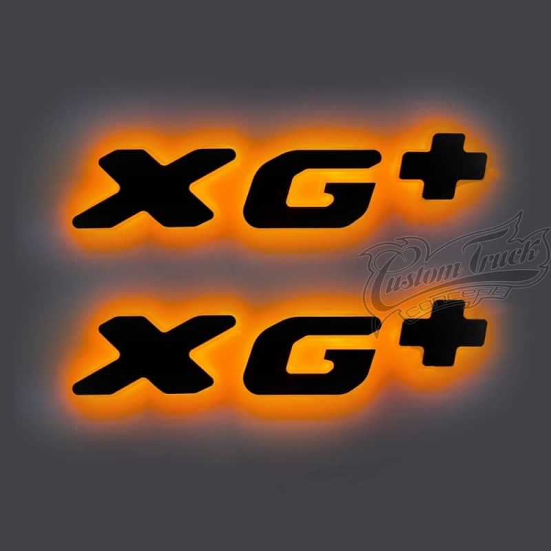 Deux Logos 3D noirs LED orange pour DAF XG+ éclairage compatible
