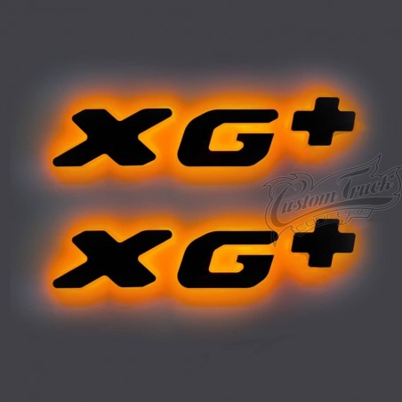 Deux Logos 3D noirs LED orange pour DAF XG+ éclairage compatible