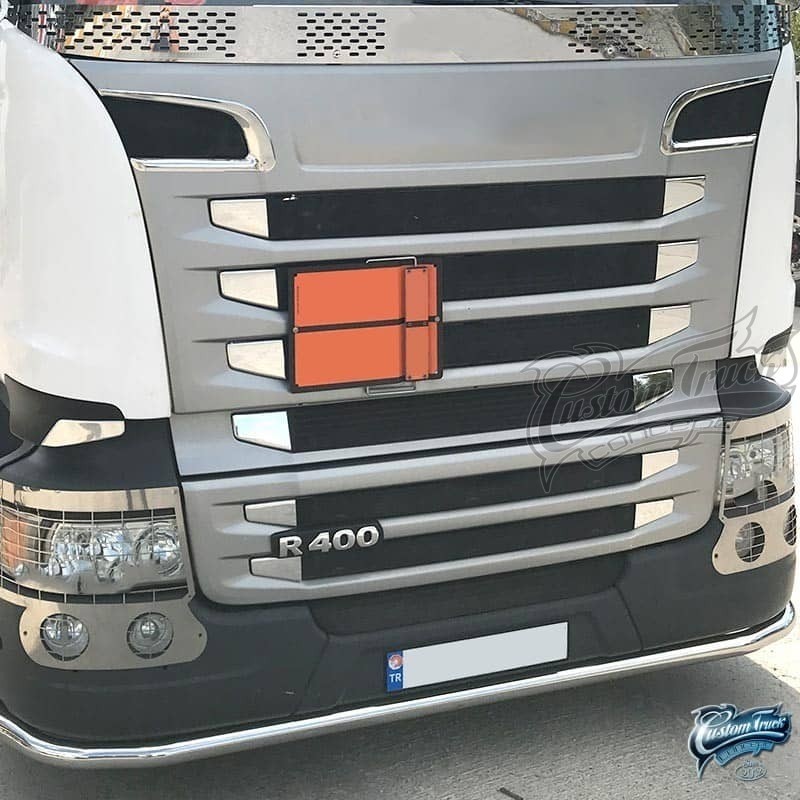 Bords grille calandre en inox chromé sur Scania G400 2010-2014