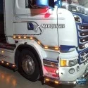 Entourages portes inox Scania 1998-2016 8 Pièces logo flammes