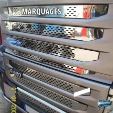 Grille de calandre inox Scania G400 chromée perforée