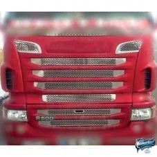 Grille de calandre inox Scania R500 2010-2016 chromée perforée sans capteur