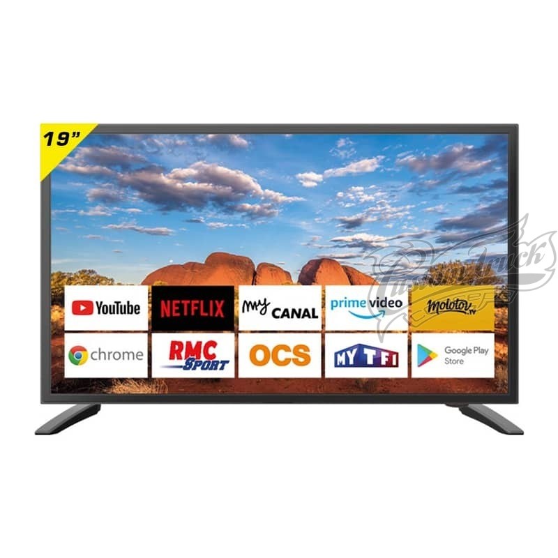 Télévision Smart TV1980 taille 19 pouces 1366 x 768 pixels