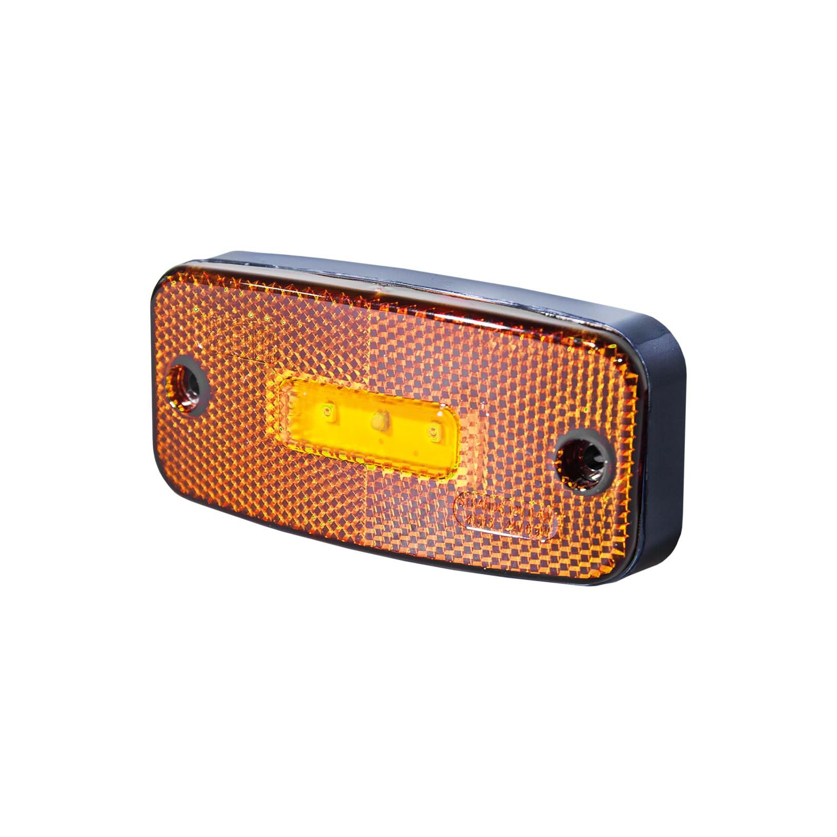 Lot de 4 feux de gabarit LED 12–24 V avec lentille réfléchissante orange et ambre - Marquage E - Pour camion, benne, caravane, camping-car, bus, van