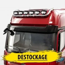 Rampe de toit inox Mercedes Actros 2011 Gigaspace pour 6 sorties modèle haut avec leds - Destockage compatible