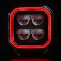 Vue de face du Phare de Travail LEDs Rouge 10-48V FOR9T No-Glare 78W