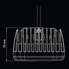 Dimensions du dessus du Phare de Travail LEDs Orange / Rouge 10-48V FOR9T No-Glare 78W