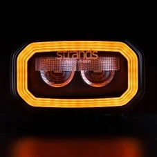 Vue de face du Phare de Travail LEDs Orange 10-48V FOR9T No-Glare 31W Strands