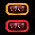 Vue de face du Phare de Travail LEDs Orange / Rouge 10-48V FOR9T No-Glare 31W Strands